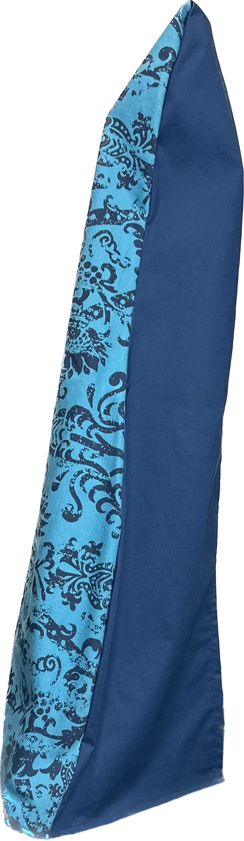 Navy Blue Scroll Print on Turquoise Background Guitar Cover