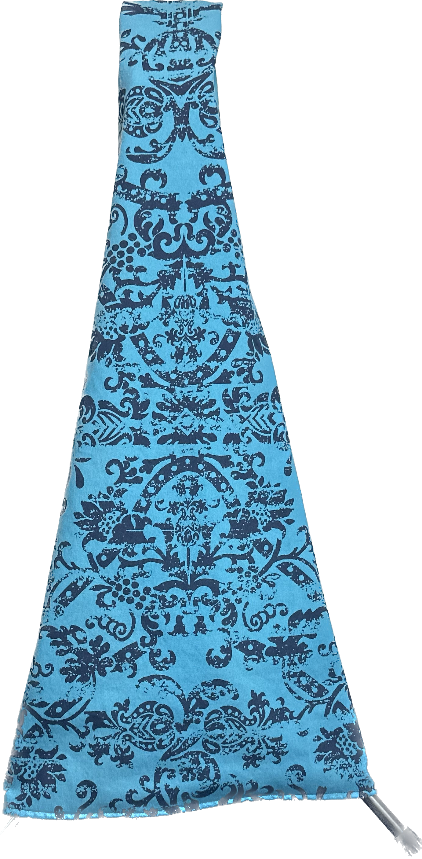 Navy Blue Scroll Print on Turquoise Background Guitar Cover