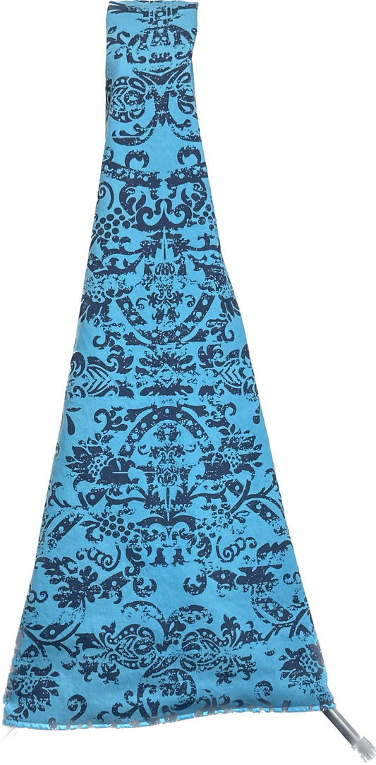 Navy Blue Scroll Print on Turquoise Background Guitar Cover