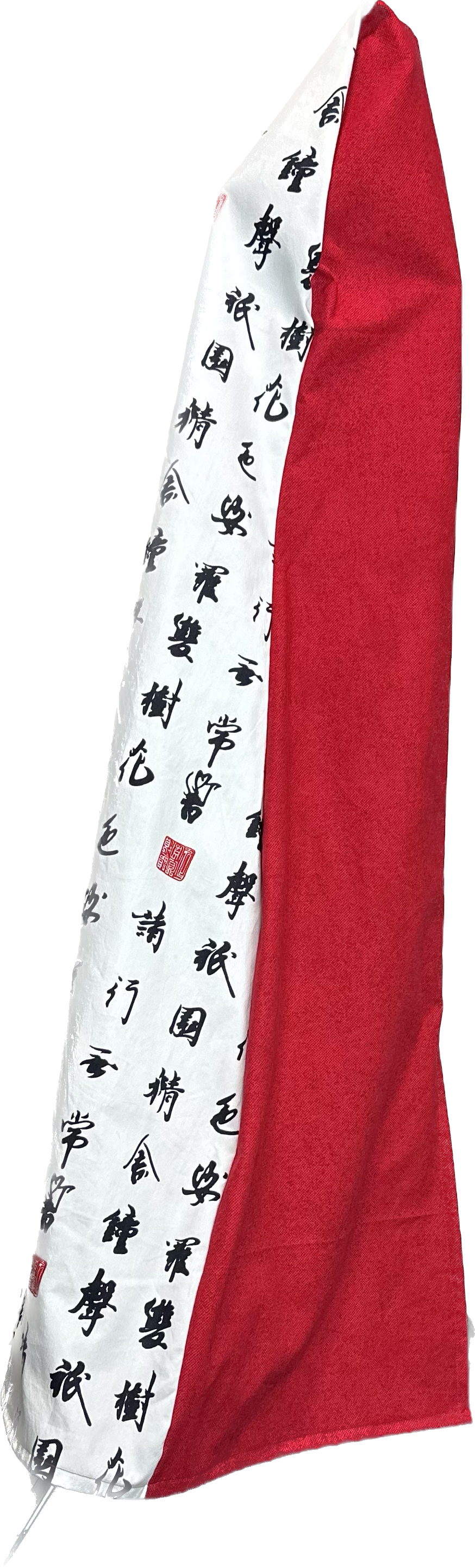 Kanji Black and Red on White with Red Back Guitar Cover